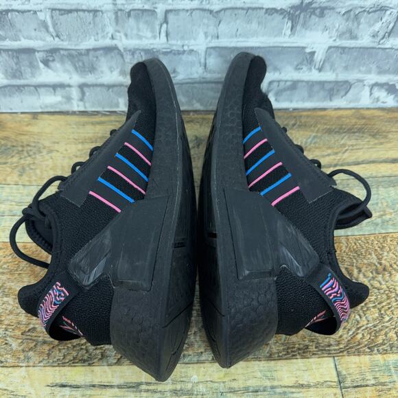 Adidas NMD_R1 V2 Core Black Pulse Blue Magenta Shoes IE7279 Mens Size 7.5 - Picture 9 of 10